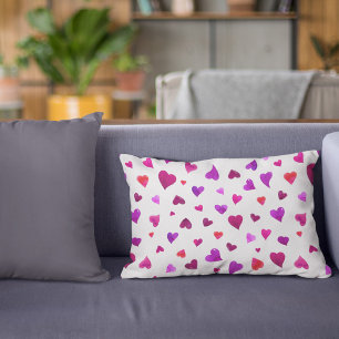 Cojín Decorativo corazones el día de San Valentín - púrpura y viva