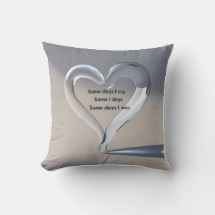 Cojín Decorativo Corazones entrelazados 3D y lágrimas: conexión emo