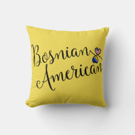 Cojín Decorativo Corazones entrelazados bosnio-estadounidenses