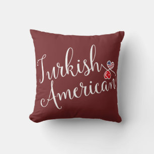 Cojín Decorativo Corazones entrelazados turcoamericanos lanzan el c