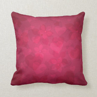 Cojín Decorativo Corazones florales rosados