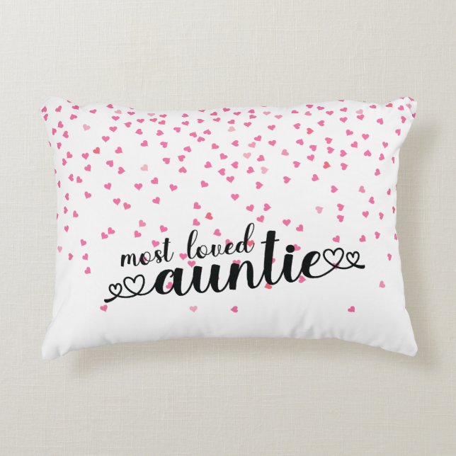 Cojín Decorativo Corazones más amadas tía (Anverso)