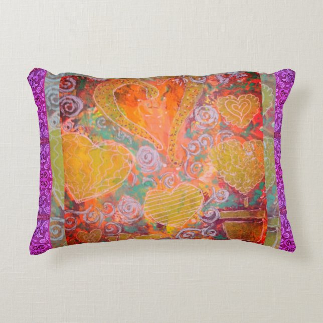 Cojín Decorativo Corazones mixtos (Anverso)