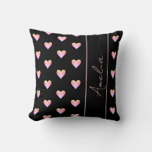 Corazones modernos color rosa negro personalizado
