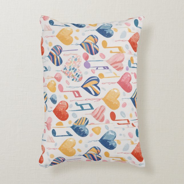 Cojín Decorativo Corazones musicales (Frente (Vertical))