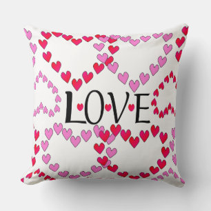 Cojín Decorativo Corazones Pequeños Rosa Rojo AMOR
