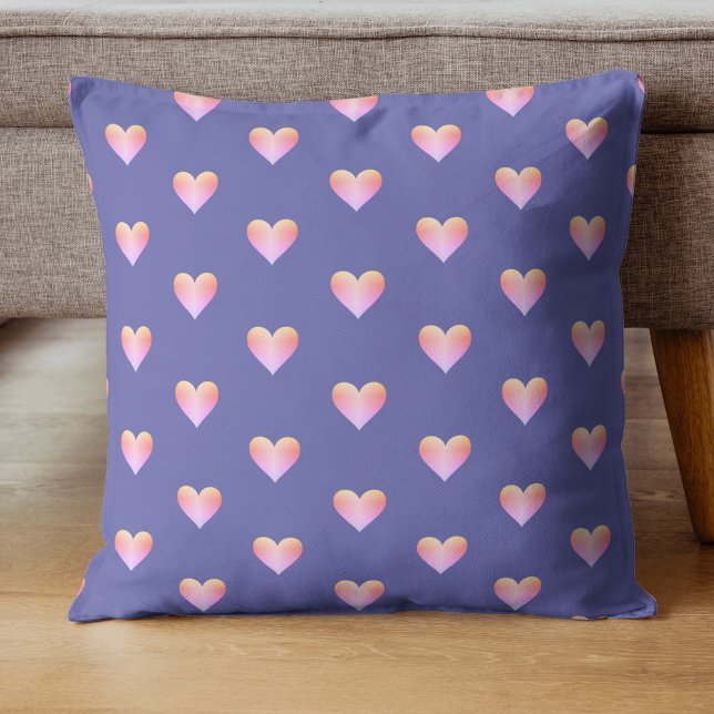 Cojín Decorativo Corazones Periwinkle Bonito rosa dulce moderno (Subido por el creador)