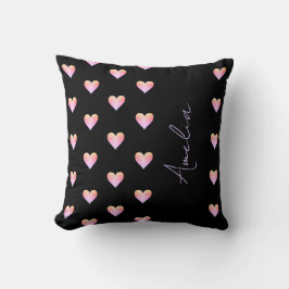 Cojín Decorativo Corazones personalizados Black Pink Modern