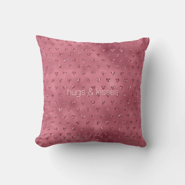 Cojín Decorativo Corazones Purpurinas Glitzy Rojo (Anverso)