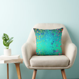 Cojín Decorativo Corazones que caen Aqua