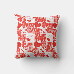 Cojín Decorativo corazones rojos, amor.