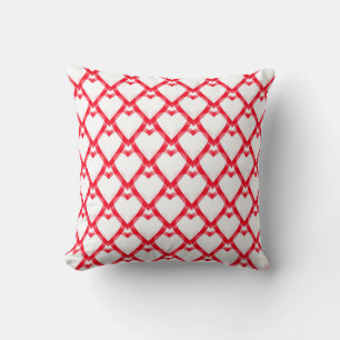 Cojín Decorativo Corazones rojos blancos