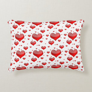 Cojín Decorativo Corazones rojos caídos (¡Usted elige el color de f