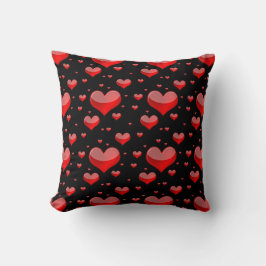 Cojín Decorativo Corazones rojos caídos (¡Usted elige el color de f