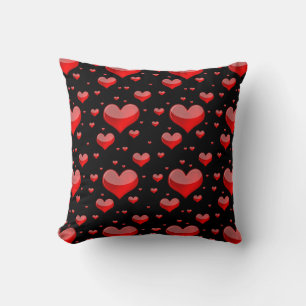 Cojín Decorativo Corazones rojos caídos (¡Usted elige el color de f