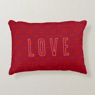 Cojín Decorativo Corazones rojos de San Valentín sobre el amor rojo