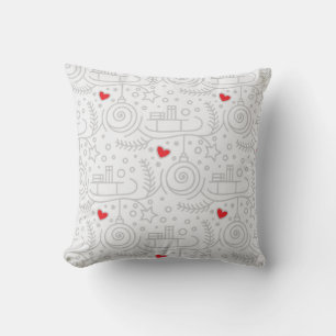 Cojín Decorativo Corazones Rojos Modernos Caprichosos Rústicos Navi
