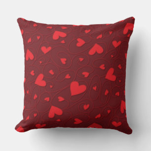 Cojín Decorativo Corazones rojos rizados