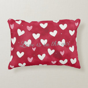 Cojín Decorativo Corazones Rojos Rosados Blancos