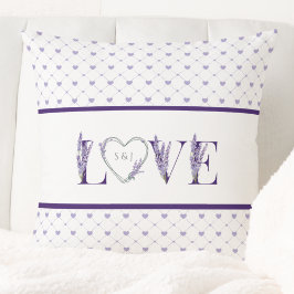 Cojín Decorativo Corazones Románticos Amor Lavanda Púrpura