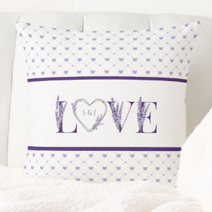 Cojín Decorativo Corazones Románticos Amor Lavanda Púrpura