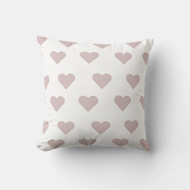Cojín Decorativo Corazones rosa y blanco (Anverso)
