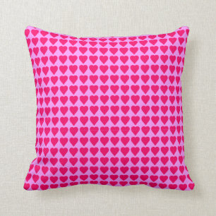 Cojín Decorativo Corazones rosados calientes en rosa