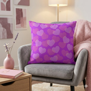 Cojín Decorativo Corazones Rosados Intenso