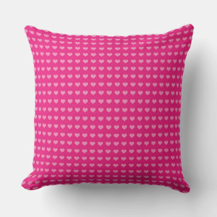 Cojín Decorativo Corazones rosados sobre rosa brillante: un toque r