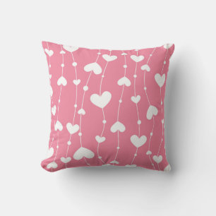 Cojín Decorativo Corazones rosados y blancos para la habitación de