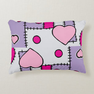 Cojín Decorativo Corazones rosados y formas caprichosas lindas