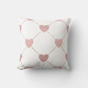 Cojín Decorativo Corazones rosados y líneas punteadas