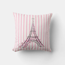 Cojín Decorativo Corazones rosas y mariposas Paris Torre Eiffel