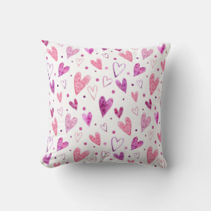 Cojín Decorativo Corazones rosas y puntos de polka: Delicia románti