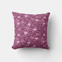 Cojín Decorativo Corazones rosas y púrpuras