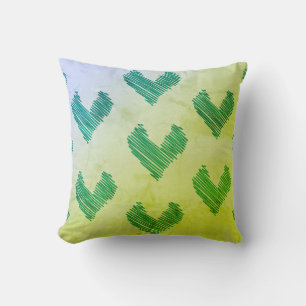 Cojín Decorativo corazones verdes