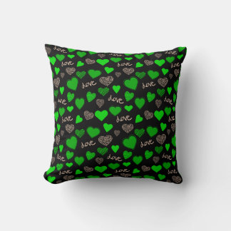 Cojín Decorativo Corazones verdes