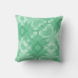Cojín Decorativo Corazones y Diamantes Suaves Verdes