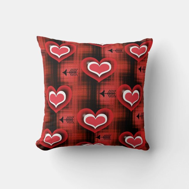 Cojín Decorativo Corazones Y Flechas (Anverso)
