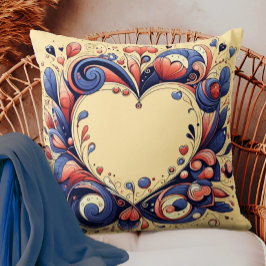 Cojín decorativo Corazones y Flores