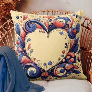 Cojín decorativo Corazones y Flores