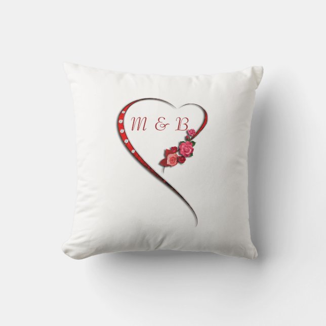 Cojín Decorativo Corazones y flores Pillow (Anverso)