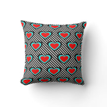 Cojín decorativo Corazones y Rayas