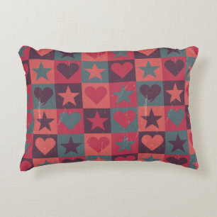 Cojín Decorativo Corazones y rosa del modelo de estrellas