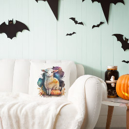 Cojín Decorativo Cordero y búho acuarela de Halloween