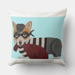 Cojín Decorativo Corgi Burglar Throw Pillow