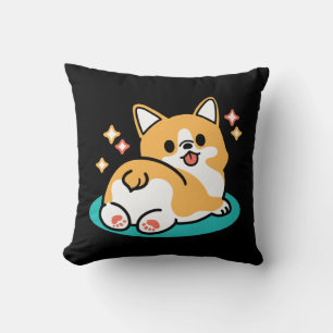 Cojín Decorativo Corgi Butt y Nap Vibes - Perro durmiente suave