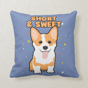 Cojín Decorativo Corgi - cortocircuito y dibujo animado dulce,