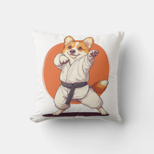 Cojín Decorativo Corgi de Karate � Perro de Artes Marciales