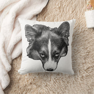 Cojín Decorativo corgi de punto suave en reposo
